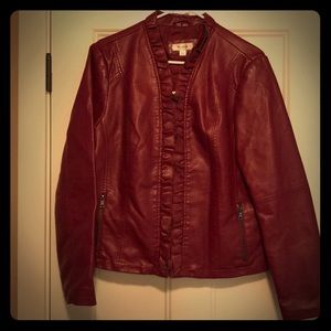 Dress Barn Dressy Faux Leather Jacket